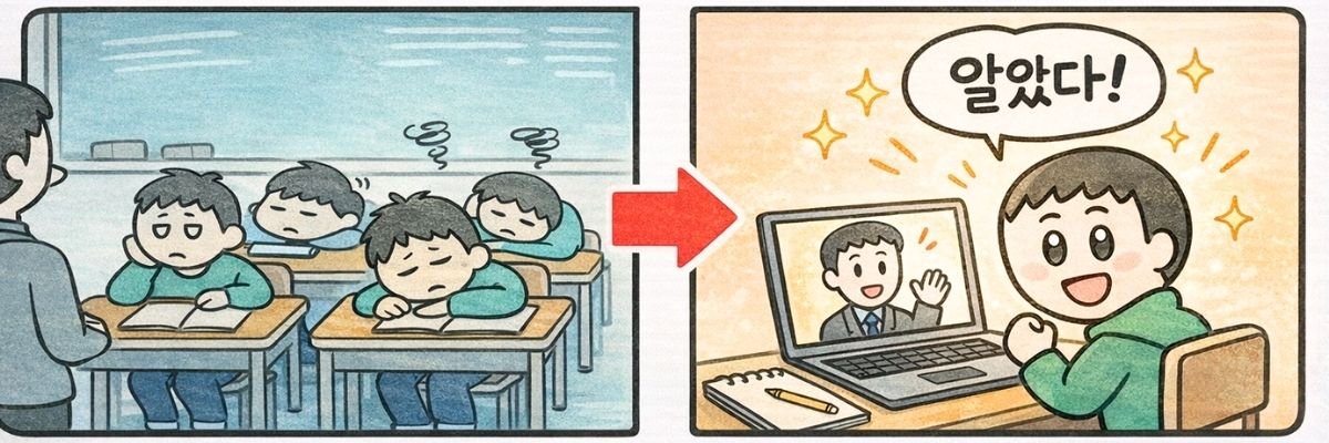 학원 vs 1:1 화상과외 비교